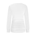 thumbnail image 4 of bnaln Womens Tops Sexy Lace Mesh Long Sleeve Shirts V Neck Casual Tees Blouses Pleated T-Shirts Tunic Tops Dressy Pullover Summer Shirts Slim Fit T Shirt Y2K Going Out Tops Streetwear, 4 of 5