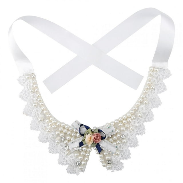 Collar de perlas para perro, pajarita ajustable para mascotas, lazo para perro, cuello con claridad notable