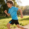 thumbnail image 2 of Adarl Boys Athletic Shorts Set 2 Piece Quick Dry Short Sleeve T-Shirt and Mesh Shorts Soccer Set Sizes 4-14 Years, 2 of 5