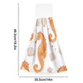 thumbnail image 6 of Yayeee Kitchen Hanging Hand Towels Set of 2 with Loop Bathroom Absorbent Tie Towel, Orange Seahorse, 6 of 7