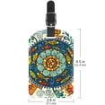 thumbnail image 6 of Square 2Pack PU Leather Mandala Floral Psychedelic Cruise Luggage Tag with Privacy Cover and Name ID Tag for Travel Handbags Backpacks Luggage Tags, 6 of 6