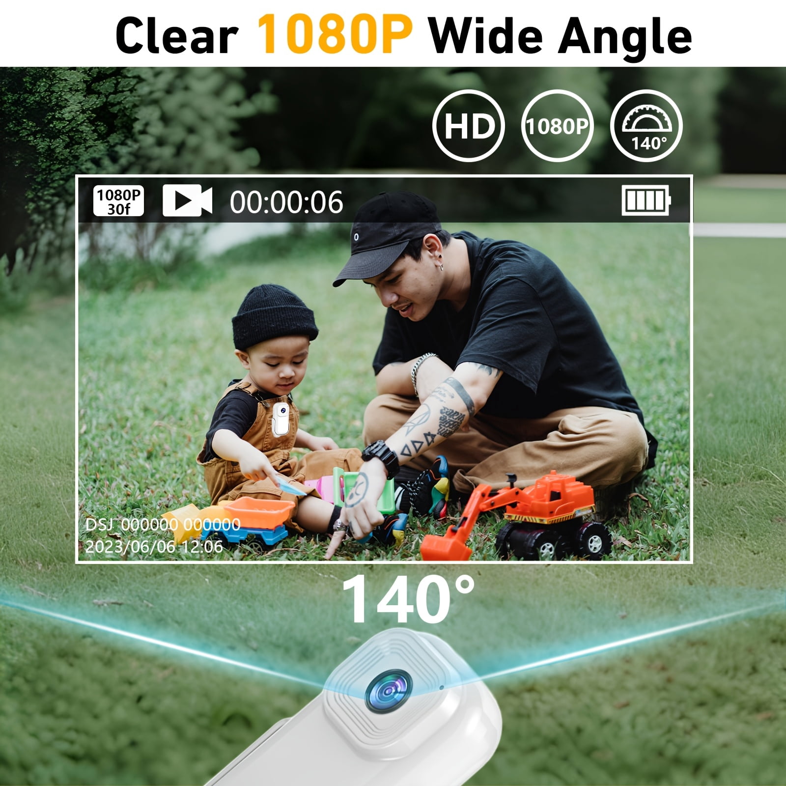 Miniature Body Camera, Thumb-Sized Wearable Camera with Audio Video Recording, Hands-Free POV Vlogging Camera for Hiking, Fishing, Travel, Outdoor Adventure Gear