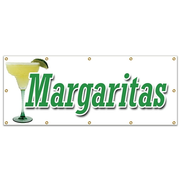 48"x120" MARGARITAS BANNER SIGN frozen drinks huge 2 for 1 happy hour sangria
