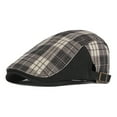 thumbnail image 2 of Yirtree Newsboy Hats for Men Classic Plaid Print Patchwork Color Adjustable Wool Blend Flat Cap Ivy Gatsby Cabbie Driving Hat, 2 of 8