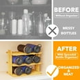 thumbnail image 3 of SpaceAid Bamboo Water Bottle Organizer with Labels, 3-Tier Stackable Bottle Holder, 3 of 7