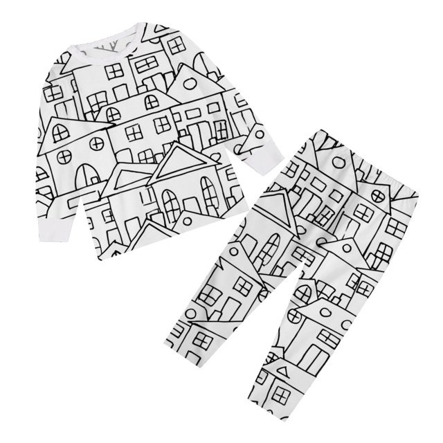 Ensemble de Pyjama Coloré Peint à la Main Interactif pour Enfants Garçons et Filles
