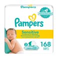 thumbnail image 1 of Pampers Baby Wipes Sensitive Perfume Free, 2 Flip-Top Packs (168 Wipes Total), 1 of 9