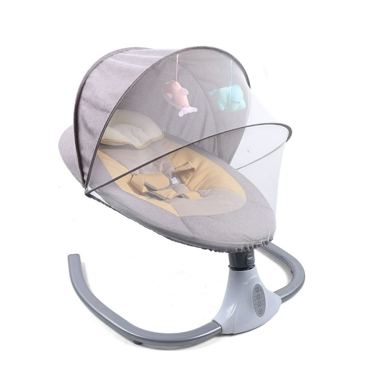 WUZSTAR Electric Baby Rocking Chair Baby Bouncer with Music and Toys for 0 12 months Gray