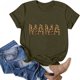 thumbnail image 4 of Mujer Primavera Verano Día de la madre Color sólido Impresión de letras Manga corta Cuello redondo Casual Para OAVQHLG3B Store lin121212, 4 of 5