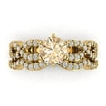thumbnail image 2 of 1.52 ct Brilliant Round Cut Natural Morganite 18K Yellow Gold Solitaire with Accents Engagement Bridal Wedding Ring Band Set size 4, 2 of 7