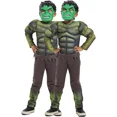 thumbnail image 4 of Disfraz de Hulk musculoso de anime para niños, disfraz de superhéroe para fiesta de cumpleaños, estilo 3D, capa a juego, 4 of 5