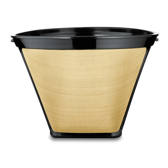 Gold Tone Permanent Coffee Filter, Reusable #4 Cone, Stainless Steel