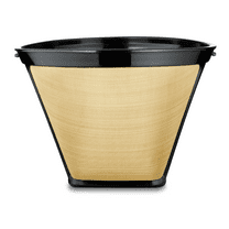 Gold Tone Permanent Coffee Filter, Reusable #4 Cone, Stainless Steel