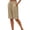 Khaki, variant on Womens Casual Capri Pants Elastic Waist Solid Color 3/4 Wide Leg Summer Trousers with Pockets Purple,S