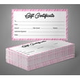 thumbnail image 6 of Inkdotpot Pink StripeBlankGiftCertificates for Small Business, Holiday, Christmas Birthday, Restaurant, Spa Beauty Hair Salon, Wedding Bridal 45GiftDIY Coupons - 9 x 3.8 Inches, 6 of 6