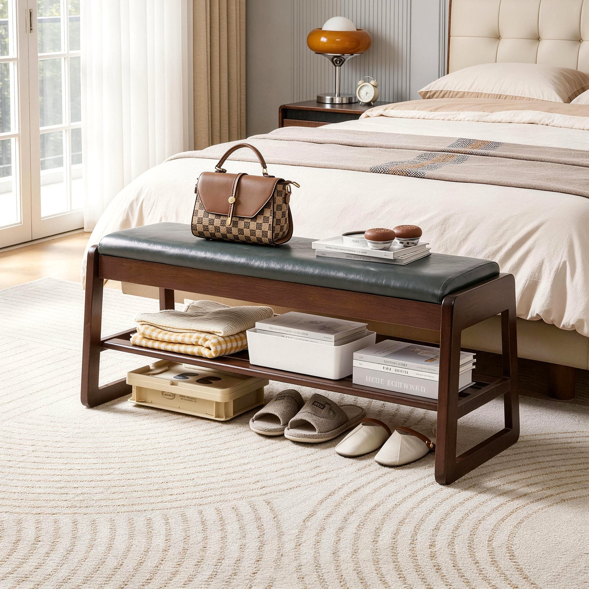 Solid Wood Shoe Bench with Lift-Top Storage 31.5 Inch Entryway Hallway Organizer for Front Door Bedroom