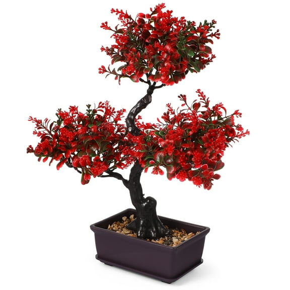 Artificial Bonsai Tree with , Realistic Faux Potted Plant for Indoor Outdoor Garden Home Office Decoration