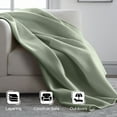 thumbnail image 6 of Soft All-Season Fleece Throw Blanket – Cozy Layering Bed Blanket – King Size – Sage Green, 6 of 7
