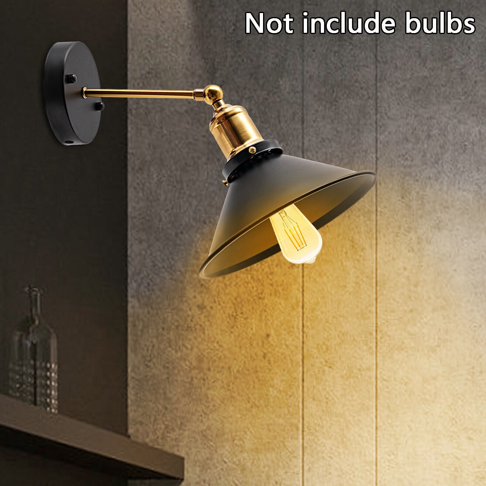 Vintage Industrial Cone Wall Sconce - Plug-In Fixture for Stylish Lighting