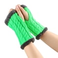 thumbnail image 2 of BKQCNKM Gloves for Cold Weather Winter Gloves Thickened Plush Gloves Autumn and Winter Warm Figure Sleeves Knitted Wool Gloves Winter Gloves Women, Green One Size, 2 of 4