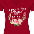 thumbnail image 4 of Inktastic Blessed to Be a Mimi with Pink Flowers Women's V-Neck T-Shirt, 4 of 5