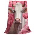 thumbnail image 2 of Fotbe Flower White Cow Manta de Franela Acolchonada con Estampado, Súper Suave y Esponjosa, Extra Grande para Sofá, Cama, Uso Todo el Año-80"x60", 2 of 7