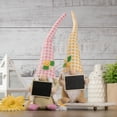 thumbnail image 2 of Northlight 16" Pink Gingham Plaid Springtime Gnome with Chalkboard, 2 of 5