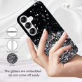 thumbnail image 5 of Phone Case for Samsung Galaxy S23 FE Case Clear Glitter Sparkle Pink Samsung S23 FE Case Silicone Transparent Shockproof Soft Cover Thin (Black), 5 of 14