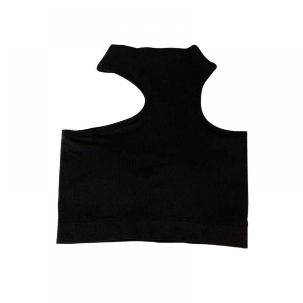 Women's Crop Tank Top with Built-in Bra Sleeveless Vest Solid Color Camisole  