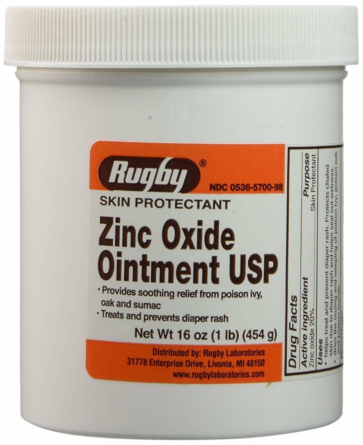 Rugby Zinc Oxide Ointment 20, 16 oz, Pack of 4