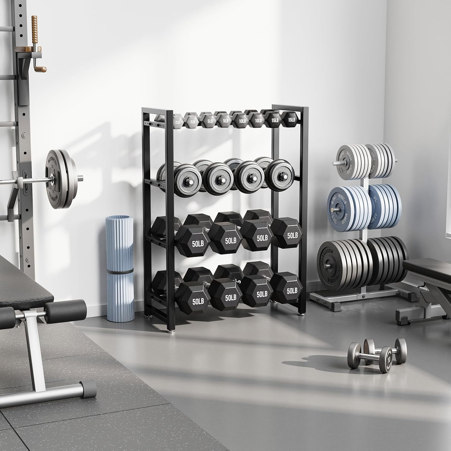 Three Tier Dumbbell Storage Rack for Home Gym