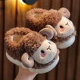 thumbnail image 2 of Vedolay Indoor Shoes Girls Boys Slippers Warm House Cute Cozy Plush Winter Toddler Girl Brown,22, 2 of 3