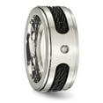 thumbnail image 5 of Chisel Titanium Polished Black IP-plated Cables 1/20 Carat Diamond 10mm Band, 5 of 8