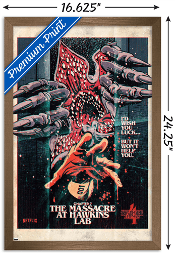 Netflix Stranger Things: Season 4 - Massacre Wall Poster, 14.725" x 22.375" Framed