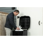 Hyper Tough 45 Gallon Wheeled Heavy Duty Plastic Garbage Can, Attached Lid, Black