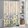 thumbnail image 6 of Spring Daisy Shower Curtain Set, Waterproof Shower Curtains for Bathroom, Elegant Pastoral Flowers Watercolor Washable Fabric Cloth Bath Curtain for Bathtub Decoration with Hooks 48x72 Inches, 6 of 9