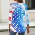 thumbnail image 6 of 250th Anniversary USA Shirts for Women Plus Size 3/4 Sleeve T-Shirts Casual USA Flag Print Pullover 4th of July Celebration Party Tops Independence Day Patriotic V Neck 1776-2026 Blouses Red M, 6 of 6