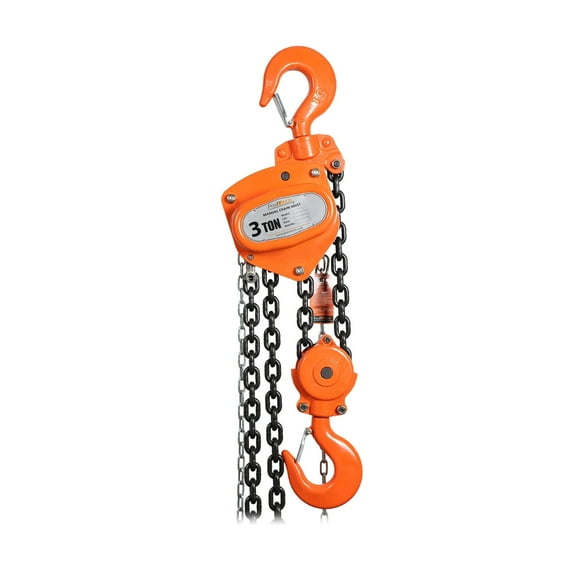 Prowinch 6,600 lbs 3 Ton 30 Ft Manual Chain Hoist, G80 Black Tempered Chain, Heavy Duty Lifting Equipment