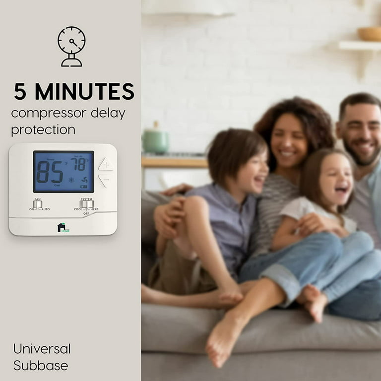 EconoHome Non-Programmable Thermostat for Home - Heat & Cooling Temperature  Control - Easy to Install - Digital Thermostat for Central Gas, Oil,  Electric Furnaces, Single Stage Systems 
