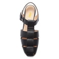 thumbnail image 2 of FSJ Women Vintage Closed Toe Flat Sandals Caged Comfort Adjustable Buckle Hollow Woven Roman Fisherman Sandals Size 4 Black, 2 of 4