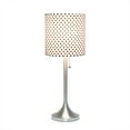 thumbnail image 2 of Simple Designs Brushed Nickel Tapered Table Lamp with Polka Dot Fabric Drum Shade, 2 of 5