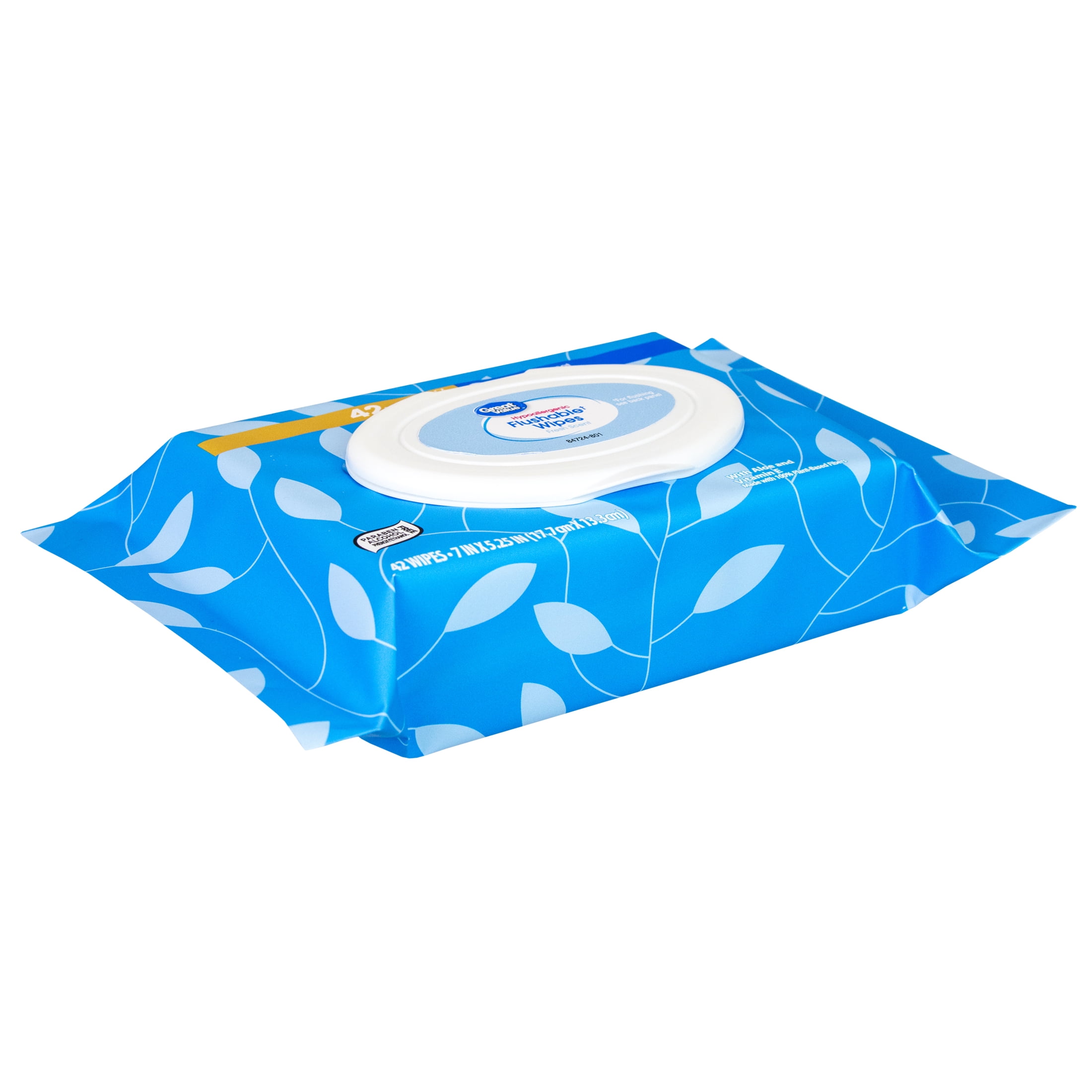 Great Value Fresh Scent Flushable Wipes, 1 Flip-Top Pack, 42 Total Flushable Wipes