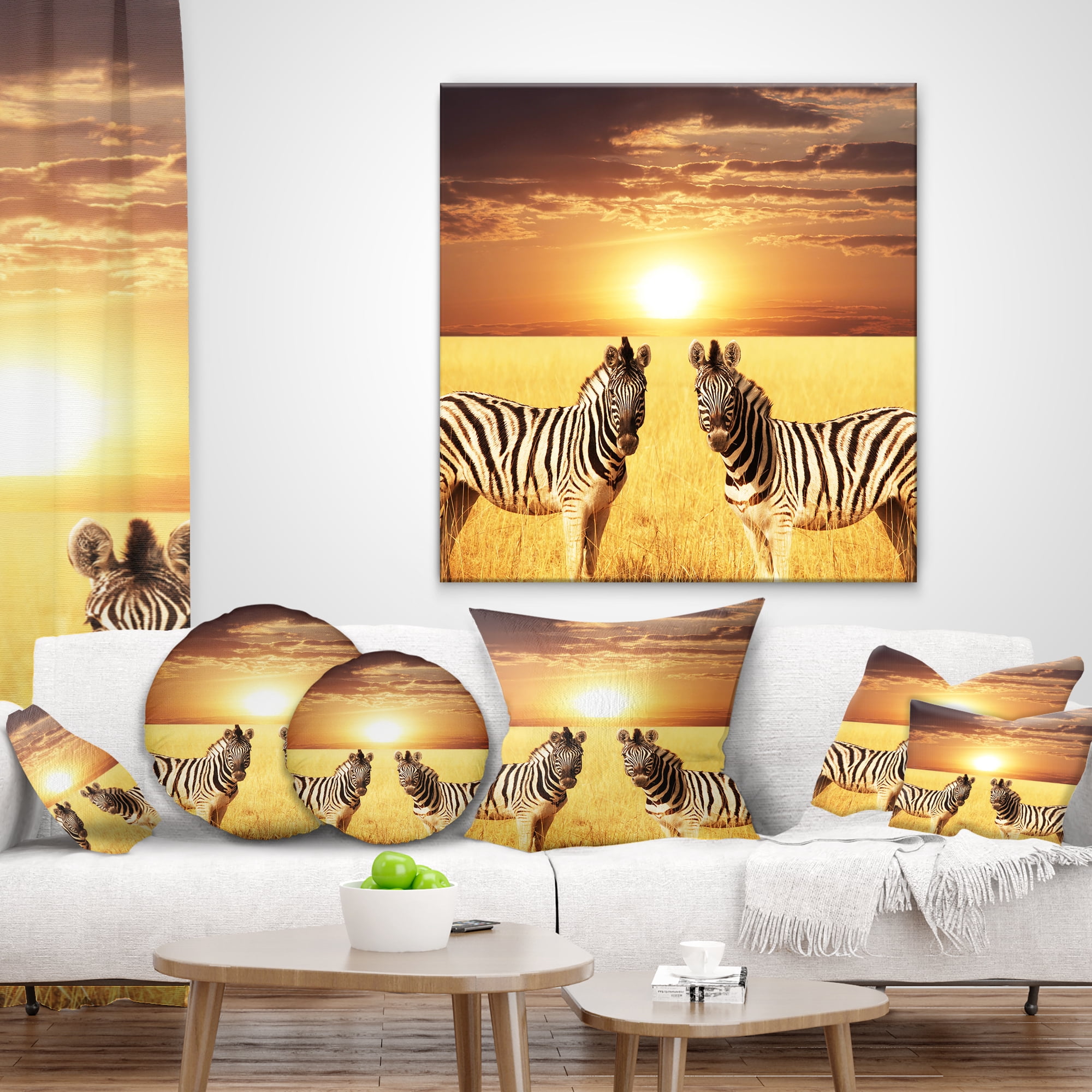 Designart 18" x 18" Brown Polyester Throw Pillow