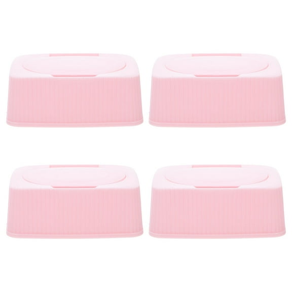 4pcs Baby Wipes Dispenser Wipes Case Baby Wipe Holder Plastic Storage Box With Lid Multi Functional Tissue Dispenser Case For Wipes Tissues Masks
