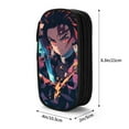 thumbnail image 4 of Demon Slayer Pencil Case Large Capacity Pencil Pouch Pen Bag Office Stationery Organizer Travel Makeup Bag Black, 4 of 9