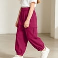 thumbnail image 2 of FRSASU Kids Quick Dry Parachute Pants Full Length Elastic Waist Strip Baggy Sports Hiking Trousers with Pockets Hot Pink, 2 of 7