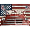 thumbnail image 2 of Jacobs, Cindy 32x25 Black Ornate Wood Framed with Double Matting Museum Art Print Titled - Patriotic Cows, 2 of 4