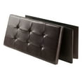 thumbnail image 3 of Winsome Wood Ashford Rectangular Storage Ottoman, Espresso Faux Leather, 3 of 6