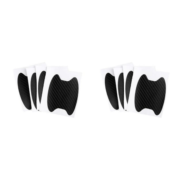 Transemion Car Door Handle Sticker Fiber Film Anti-scratch Universal Auto Handle Cover Black 2Set