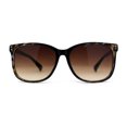 thumbnail image 2 of Womens Minimal Simple Horn Rim Marble Pattern Plastic Sunglasses Brown Tortoise, 2 of 4